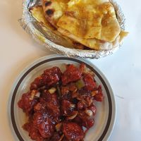 Garlic naan $5.00, Gobi manchurian $18.00: Delicious! at Krishna Pait Pooja in Footscray