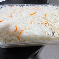 “saffron” rice (not) at Krishna Pait Pooja in Footscray