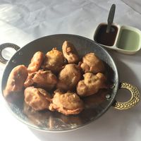 Mushroom pakora at Krishna Pait Pooja in Footscray