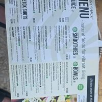 Menu at PLANT SHACK San Juan in Alicante
