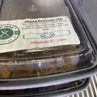 Vegan chili at The Mustard Seed Natural Market and Cafe in Watertown