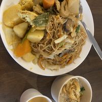 Fried behoon with 2 choice of veggies $18 on Jan 2026  at IBAA Chatswood - Fo Guang Yuan in Chatswood
