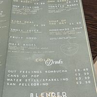 Light bites menu   at Blended Brew in Inverness