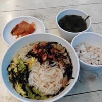 Janchi Guksu. Noodles in warm broth. Very good.  at Jogyesa Kitchen - 조계사 승소 in Seoul