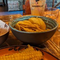 Cornribs and complimentary nachos at Amarillo Kouvola in Kouvola