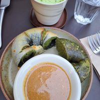 Black sesame and matcha bagels at Nagare Bankside in South East London