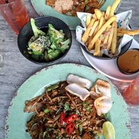 Pad Thai, Monks noodles, Broccoli and Katsu Fries  at Banana Tree Salford Quays in Salford