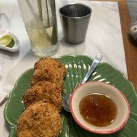 tod man kung (vegan shrimp- mushroom)  at Thai Hakka veggie cuisine - 泰機車泰客蔬食  in Keelung