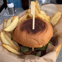 Vegan burger  at Sorelle Cafe in Asprovalta