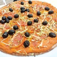 Pizza vegan Mara at Trigo Vermelho in Aljezur