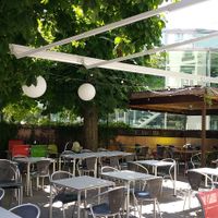 Outdoor seating at Okra in Bern