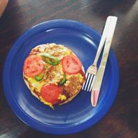 vegan pizza at Go Vegan in San Salvador