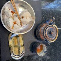 Steam bun and banana sticky rice.   at Homey Food & Cafe in Calgary