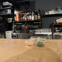 Counter and view on drinks.  at Nirai Roppongi | Vegan Sushi in Tokyo