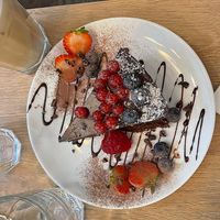 Parisien cake + ice latte  at MyRaw Cafe in Prague