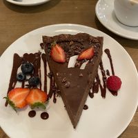 Chocolate cake at MyRaw Cafe in Prague