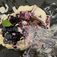 pancakes looking a little hard💔 at MyRaw Cafe in Prague