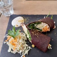 Vegetables tortilla (good but very small) at MyRaw Cafe in Prague