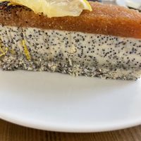 Poppy seed and lemon cake   at MyRaw Cafe in Prague