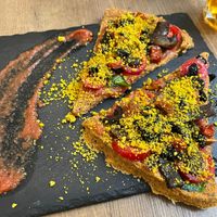 Raw pizza  at MyRaw Cafe in Prague