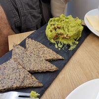 Avocado raw cracker at MyRaw Cafe in Prague