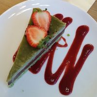 Gorgeous raw cake, beautifully presented. at MyRaw Cafe in Prague