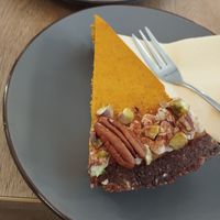 Pumpkin pie at MyRaw Cafe in Prague