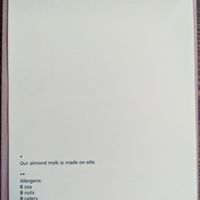 Menu page at MyRaw Cafe at MyRaw Cafe in Prague