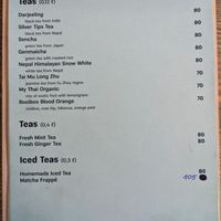 Menu page at MyRaw Cafe at MyRaw Cafe in Prague