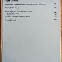 Menu page at MyRaw Cafe at MyRaw Cafe in Prague