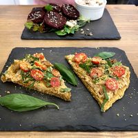 This was the ‘main’ pizza…   at MyRaw Cafe in Prague