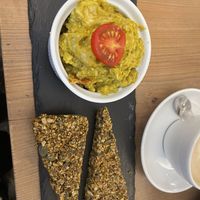 Avo egg   at MyRaw Cafe in Prague