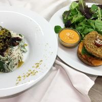 Kelp noodled and bagel at MyRaw Cafe in Prague