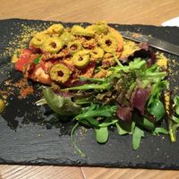 Raw pizza  at MyRaw Cafe in Prague