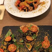 Pizza & Italian Kelp Noodles. at MyRaw Cafe in Prague