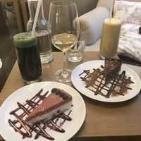 Some cakes at MyRaw Cafe in Prague