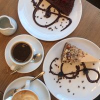 Hazelnut pie and cookie pie at MyRaw Cafe in Prague
