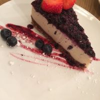 blueberry cheesecake at MyRaw Cafe in Prague