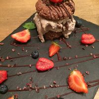 stracciatella ice cream cookie sandwich at MyRaw Cafe in Prague