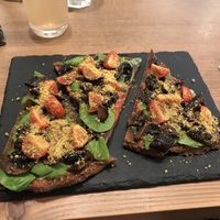 Raw pizza at MyRaw Cafe in Prague
