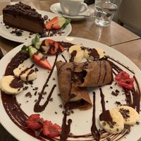 Chocolate Crepes & Cake at MyRaw Cafe in Prague