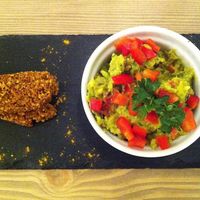 scrambled noegss at MyRaw Cafe in Prague