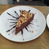 chocolate cake at MyRaw Cafe in Prague
