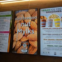 Menu including vegan ice cream smoothie at JuiceFarm - The Venetian in Las Vegas