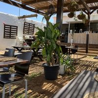 Pretty outdoor seating  at Raizes in Quarteira