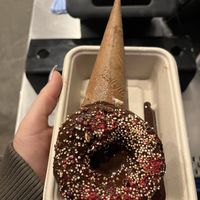 hazelnut and donut cone  at Giapo in Auckland