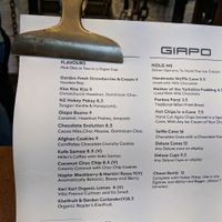 menu for that day (apparently it's ever changing) at Giapo in Auckland
