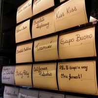 List of flavours changes as chef decides. The ones in silver are vegan. All taste very smooth. at Giapo in Auckland