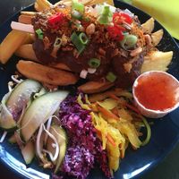 “Chicken” saté at Roots Rock Kitchen in Utrecht