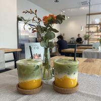 Interior and coconut matcha   at Pâtisserie CØR in Mannheim